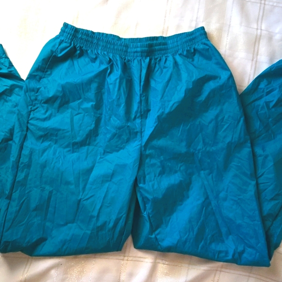 VNTG Columbia Teal Sportswear Windbreaker Pants - Picture 2 of 13